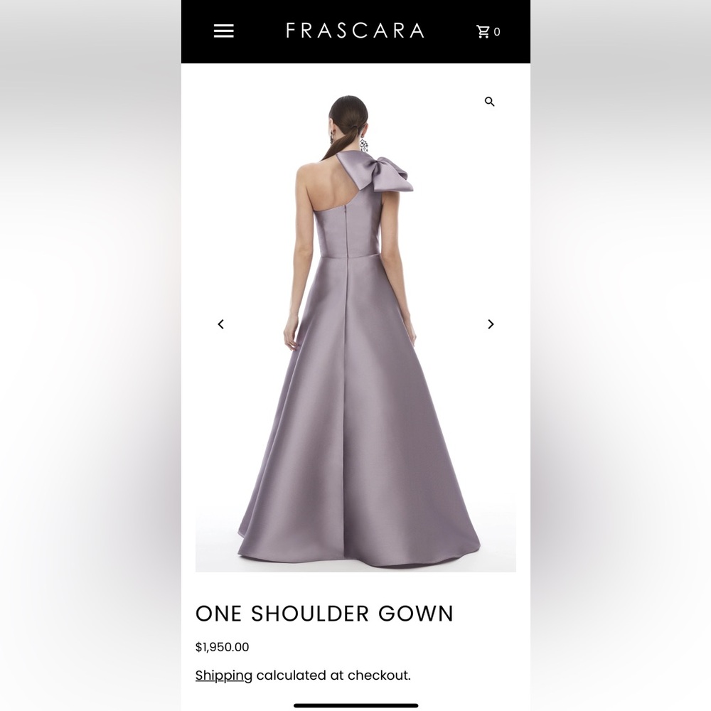 Frascara gown. Size 16. Altered for length & bow. Dry-cleaned and ready for fun!